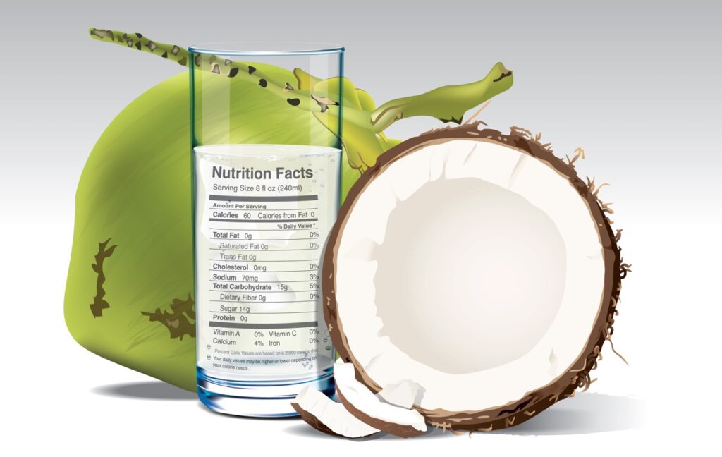 Carbohydrate, vitamin, chất xơ là những dưỡng chất quan trọng có trong nước dừa